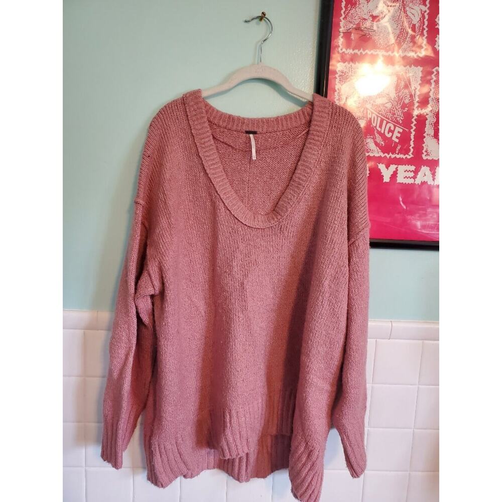 Free People Women's Brookside Tunic Sweater in Pink Lightning Size Medium - Picture 12 of 12